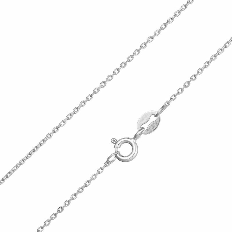 (FC38) 0.8mm Rhodium Plated Sterling Silver Fine Chain