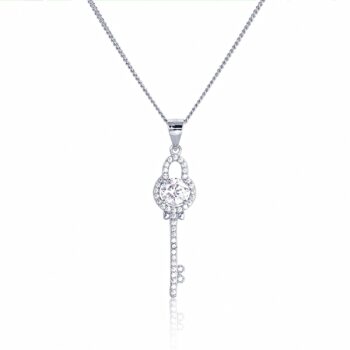 (P188) Rhodium Plated Sterling Silver Pendant