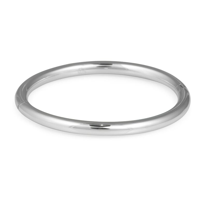 (BABY01) Rhodium Plated Sterling Silver Bangle