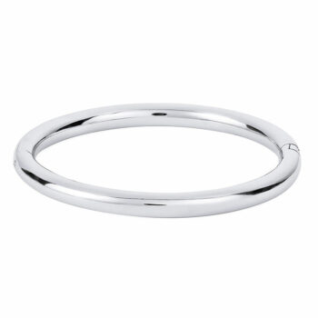 (BB001) 4.5mm Rhodium Plated Sterling Silver Bangle Baby With CZ