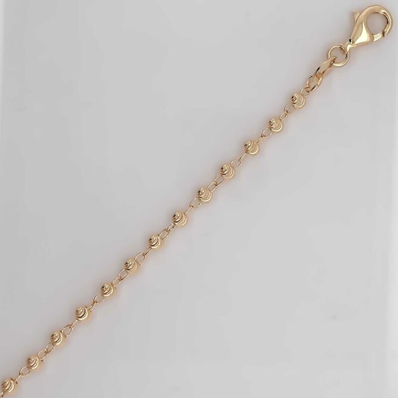 (BCM03G) 2mm Rhodium Plated Sterling Silver Bead Chain