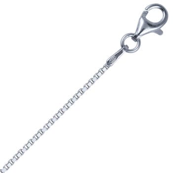 (BOX022) 1mm Italian Rhodium Plated Sterling Silver Box Chain