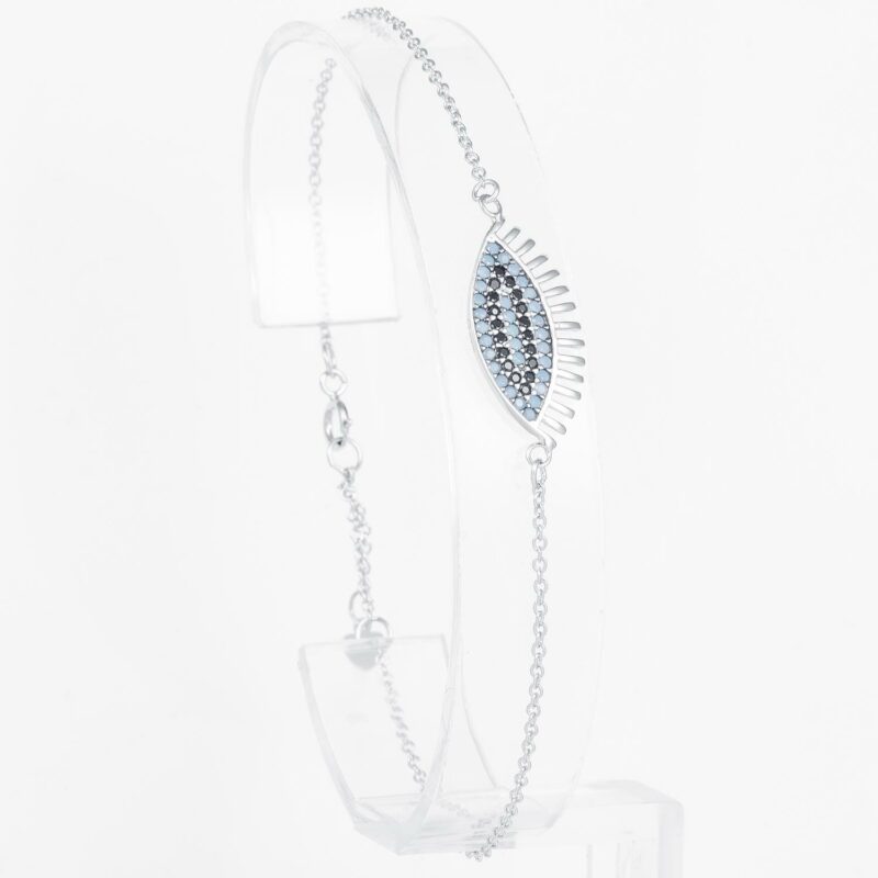 (BR318) Rhodium Plated Sterling Silver Bracelet