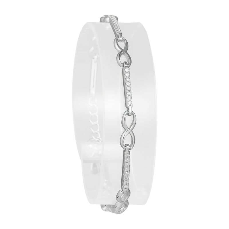 (BR344) Rhodium Plated Sterling Silver Bracelet