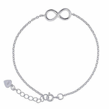 (BR365) Rhodium Plated Sterling Silver Infinity CZ Bracelet