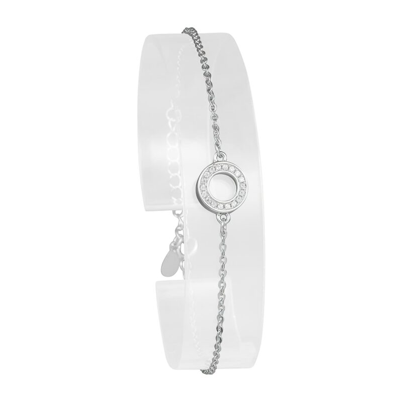 (BR371) Rhodium Plated Sterling Silver Bracelet