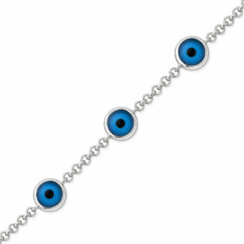 (BR400) Rhodium Plated Sterling Silver Bracelet