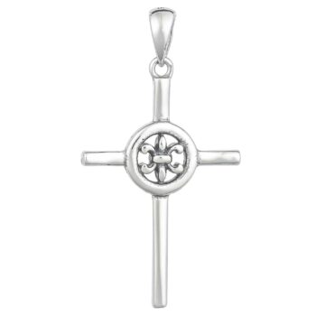 (CR300) Oxidised Sterling Silver Cross Pendant