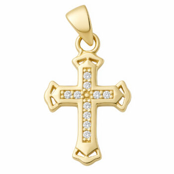 (CR334G) 14k Gold Plated Cross Pendant -