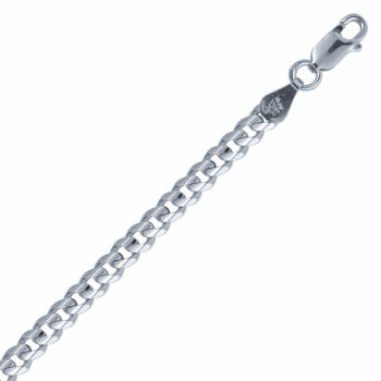 (CUR120C) 4.5mm Italian Rhodium Plated Sterling Silver Concave Curb Chain