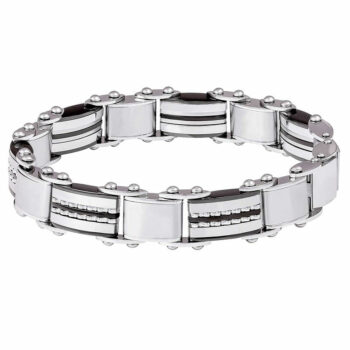 (DSB037) 9mm Mens Stainless Steel Double Sided Bracelet - 20cm