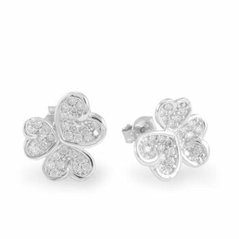 (ER053) Rhodium Plated Sterling Silver Earrings With CZ