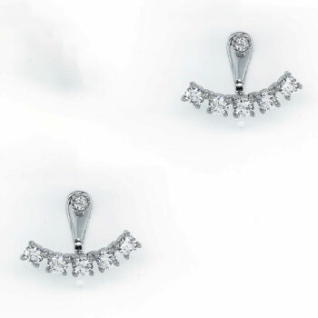 (ER174) Rhodium Plated Sterling Silver CZ Earrings
