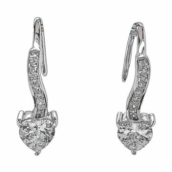 (ER180) Rhodium Plated Sterling Silver CZ Earrings