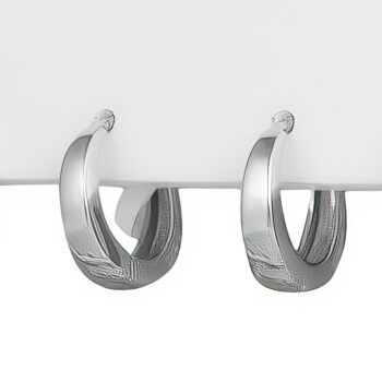 (ER182) Rhodium Plated Sterling Silver Earrings