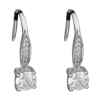 (ER186) Rhodium Plated Sterling Silver Earrings