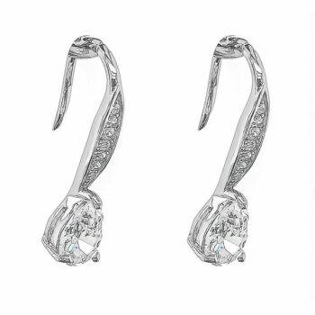 (ER189) Rhodium Plated Sterling Silver CZ Earrings
