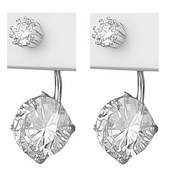 (ER200) Rhodium Plated Sterling Silver CZ Earrings