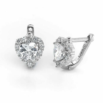 (ER230) Rhodium Plated Sterling Silver CZ Earrings