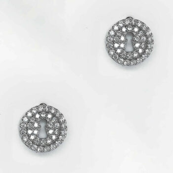 (ER237) Rhodium Plated Sterling Silver CZ Earrings