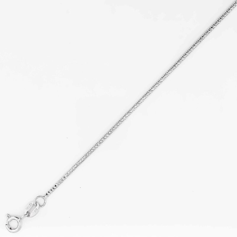 (FC20) 1.1mm Rhodium Plated Sterling Silver Fancy Chain - 45cm