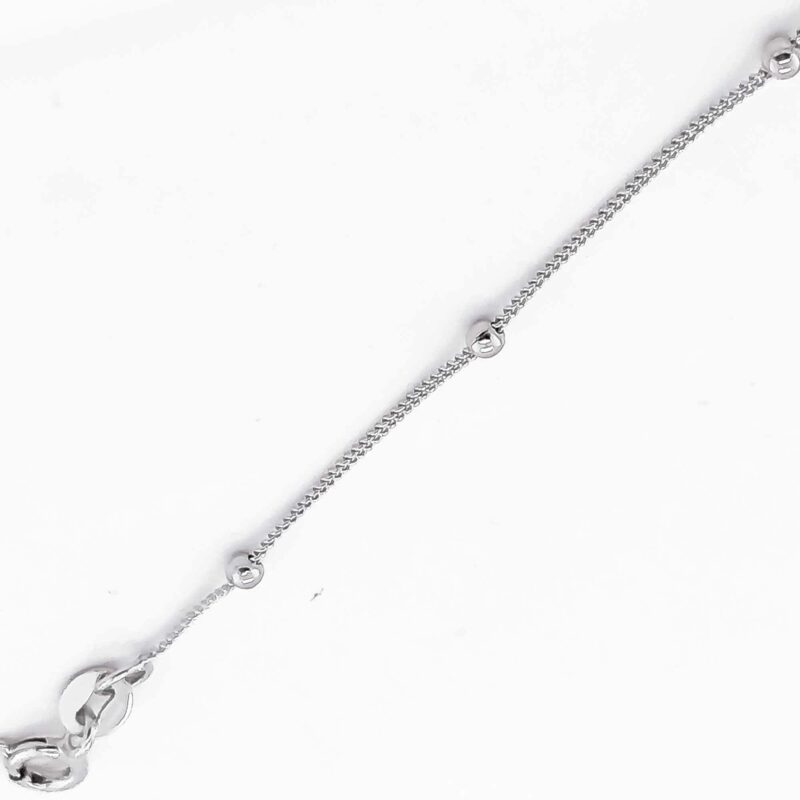 (FC26) 0.9mm Rhodium Plated Sterling Silver Fancy Chain - 45cm