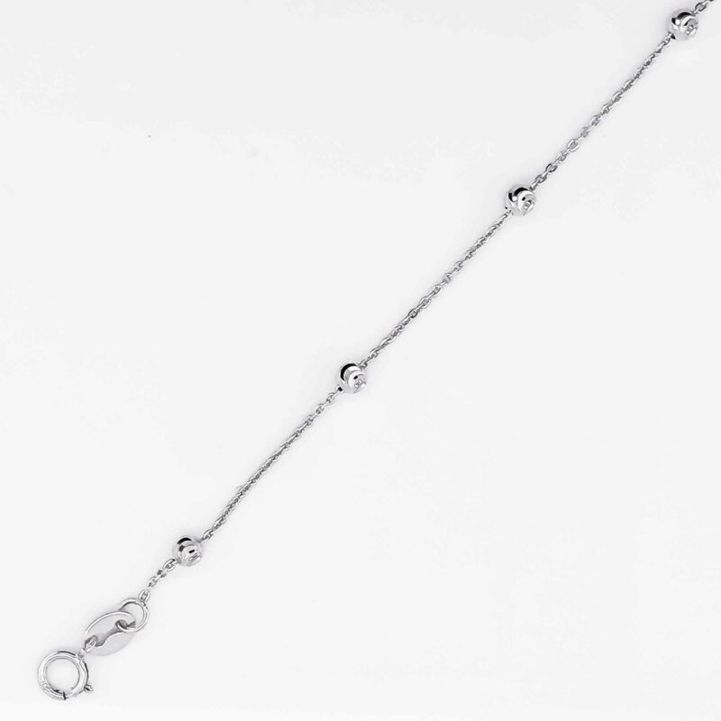 (FC27) 0.8mm Rhodium Plated Sterling Silver Fancy Chain - 45cm