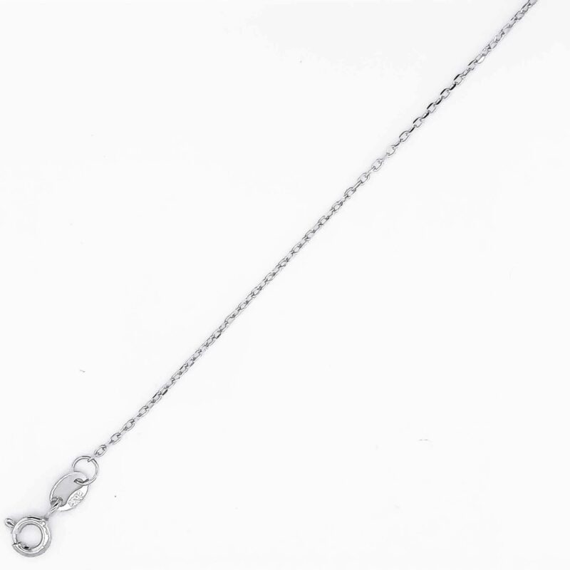 (FC36) 0.8mm Rhodium Plated Sterling Silver Fine Chain - 45cm