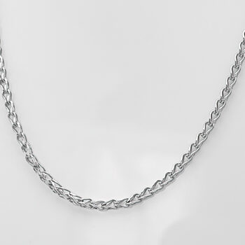 (FC44) 2.0mm Rhodium Plated Sterling Silver Double Link Chain - 45cm