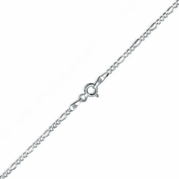 (FIG040) 1.6mm Italian Rhodium Plated Sterling Silver Figaro Chain