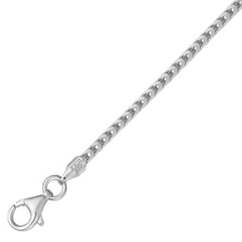 (FRA130) 1.5mm Italian Rhodium Plated Sterling Silver Franco Chain