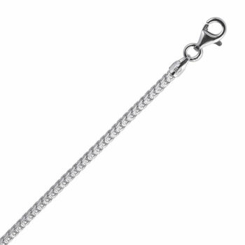(FRA180D) 2mm Italian Rhodium Plated Sterling Silver Franco Chain