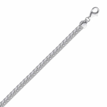 (FRA550D) 5.6mm Italian Rhodium Plated Sterling Silver Franco Chain