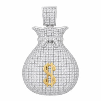 (H025) Rhodium Plated Sterling Silver Pendant