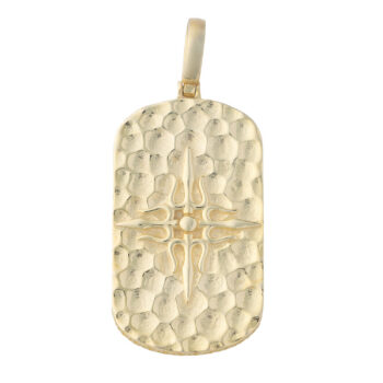 (H134) Sterling Silver Tag Iced-Out Pendant