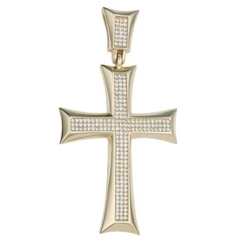(H141G) 14k Gold Plated Sterling Silver Pendant - 34.6*48.4mm