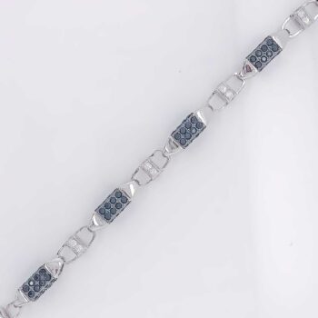 (HNP01B) Black CZ Fancy Necklace/ Chain - 5x5mm - 90cm