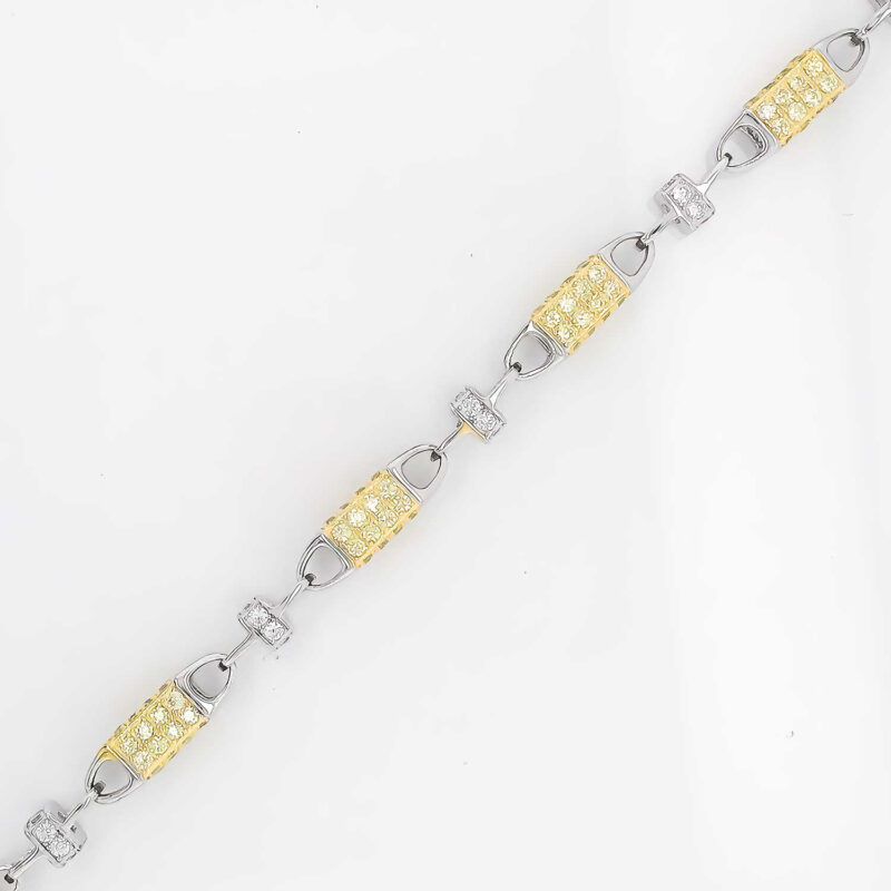 (HNP01Y) Yellow CZ Fancy Necklace/ Chain - 5x5mm - 90cm