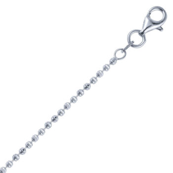 (JIA018) 1.8mm Italian Rhodium Plated Sterling Silver Bead Chain