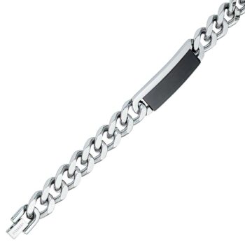 (MBR033S) 12.5mm Mens Stainless Steel Bracelet