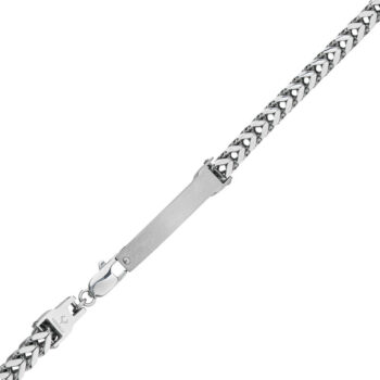 (MBR058S) Stainless Steel Franco ID Bracelet