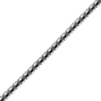 (MBR064SB) Silver and Black IP Plated Stainless Steel Popcorn Bracelet