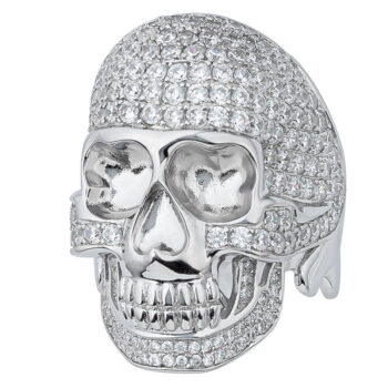 (MR177) Sterling Silver Mens Ring With CZ Iced-Out Men's Ring