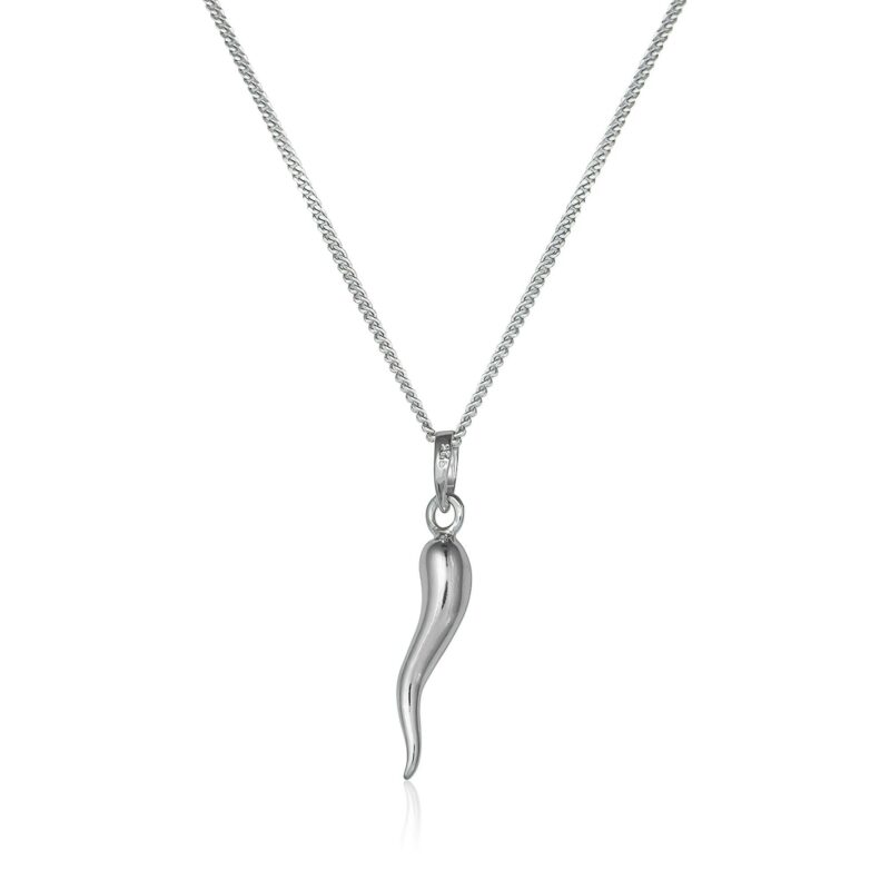 (P148) Rhodium Plated Sterling Silver Pendant - 4x22mm
