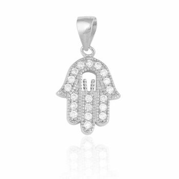 (P155) Rhodium Plated Sterling Silver Pendant - 11x14mm