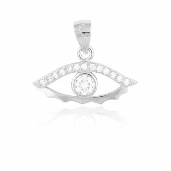 (p163) Rhodium Plated Sterling Silver Pendant