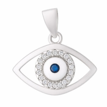 (P207) Rhodium Plated Sterling Silver Pendant