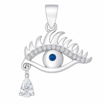 (P208) Rhodium Plated Sterling Silver Pendant