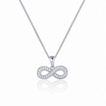 (P303) Rhodium Plated Sterling Silver Infinity Pendant