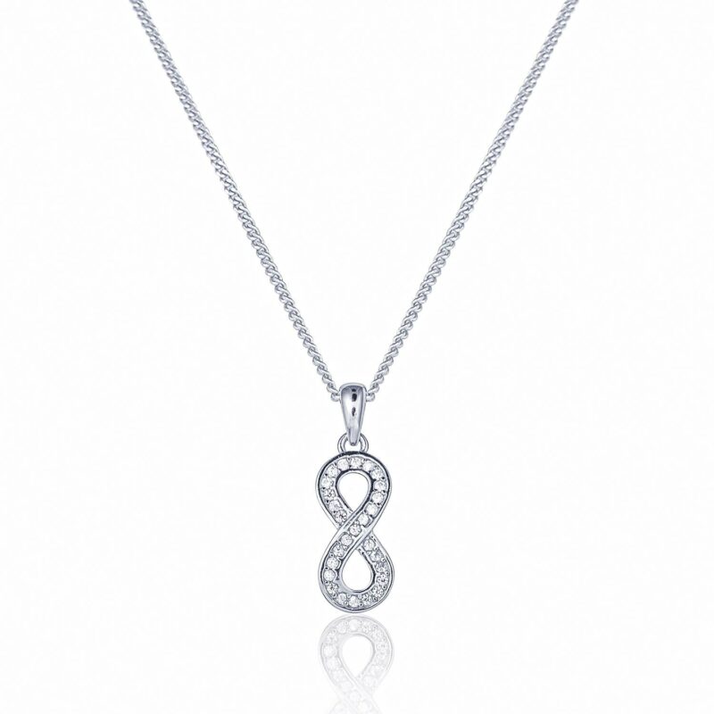 (P322) Rhodium Plated Sterling Silver Infinity Pendant
